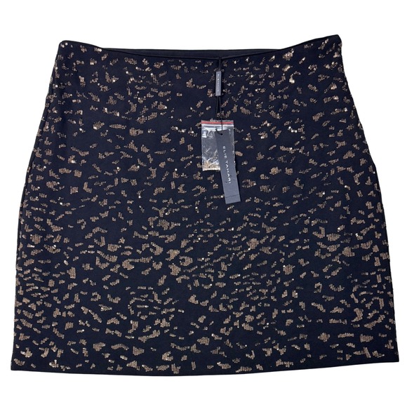Elie Tahari Dresses & Skirts - NEW Elie Tahari Cici Skirt Womens Mini Sequined Lined Sz 12 Black Gold Evening‎